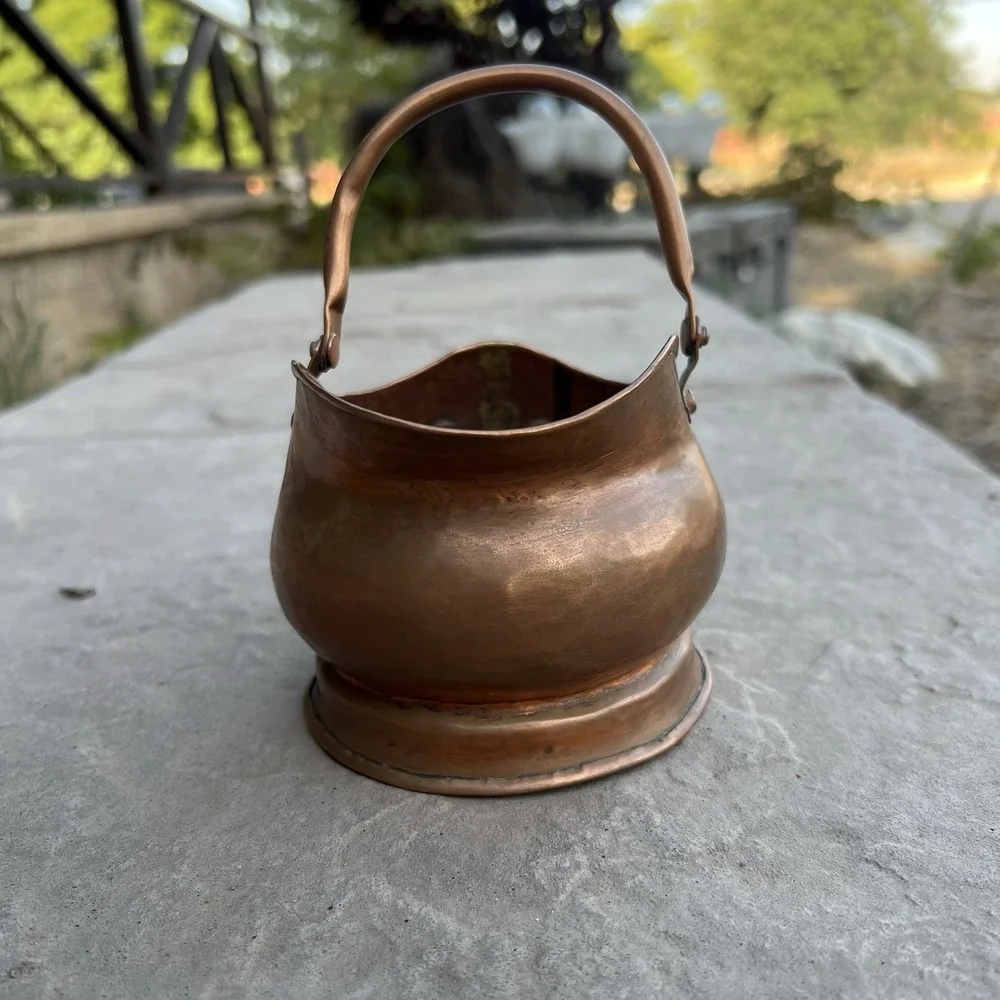 Antique Copper‎ Coal Scuttle Victorian Quality Dovetail Helmet